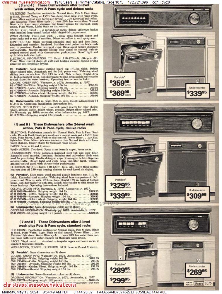 1978 Sears Fall Winter Catalog, Page 1075