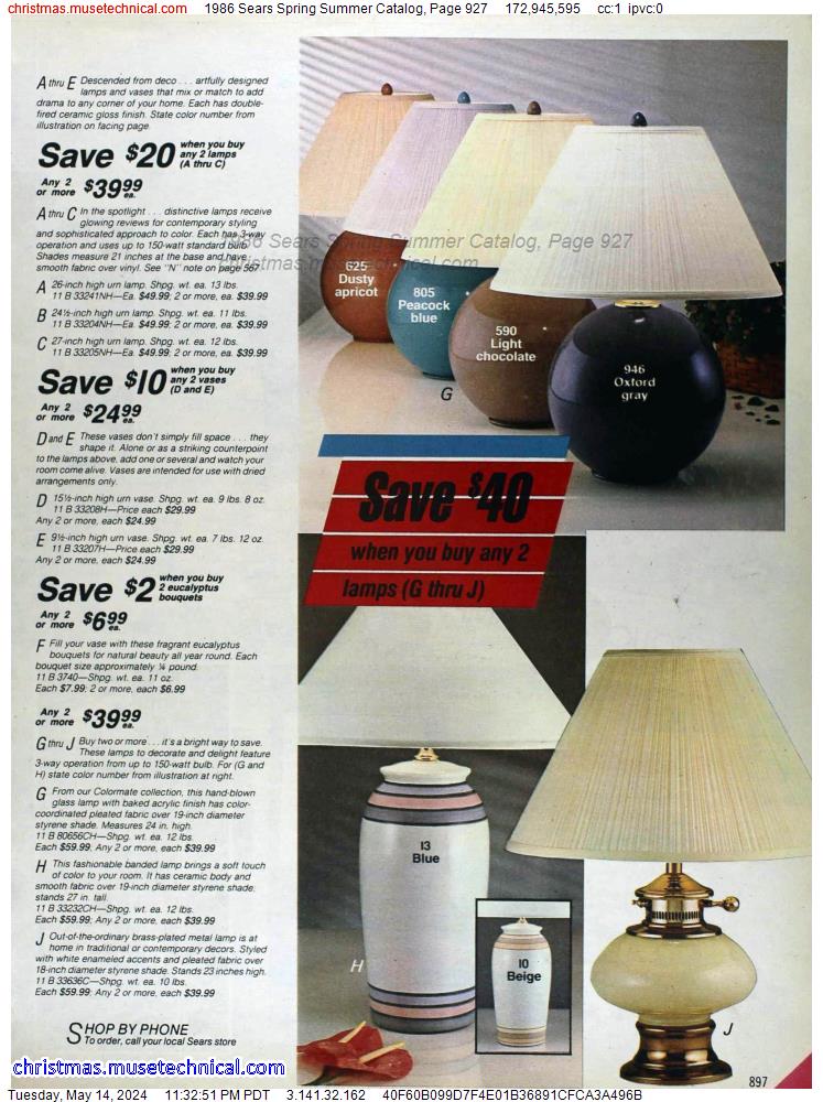 1986 Sears Spring Summer Catalog, Page 927