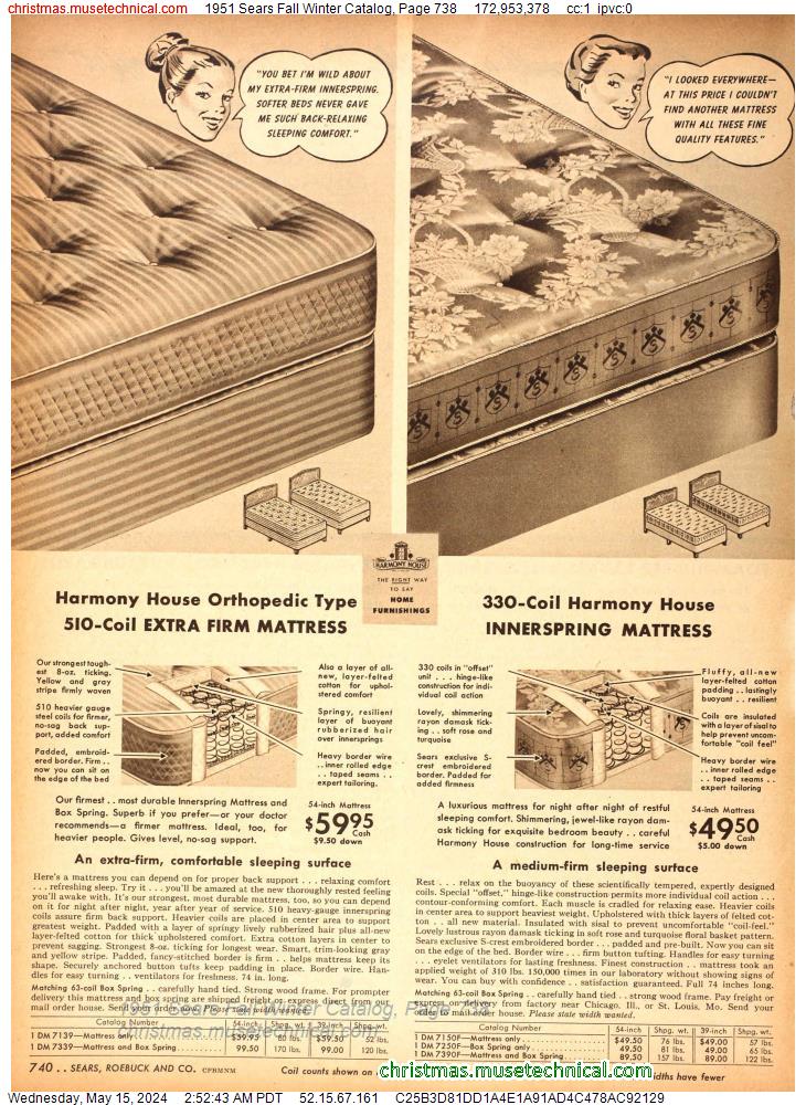 1951 Sears Fall Winter Catalog, Page 738