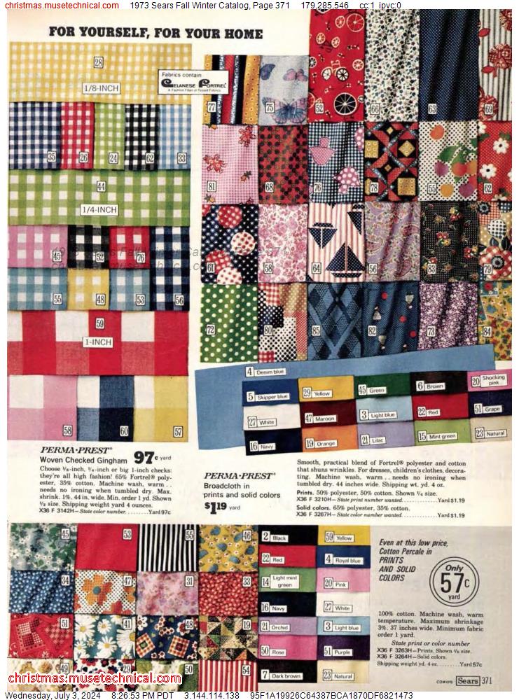1973 Sears Fall Winter Catalog, Page 371
