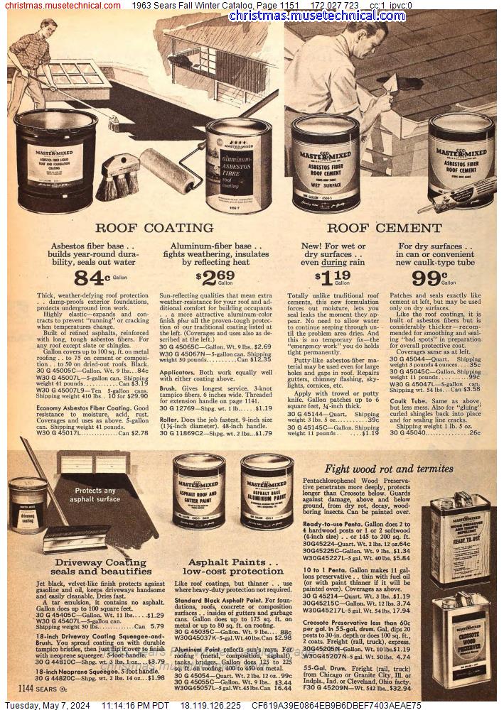 1963 Sears Fall Winter Catalog, Page 1151