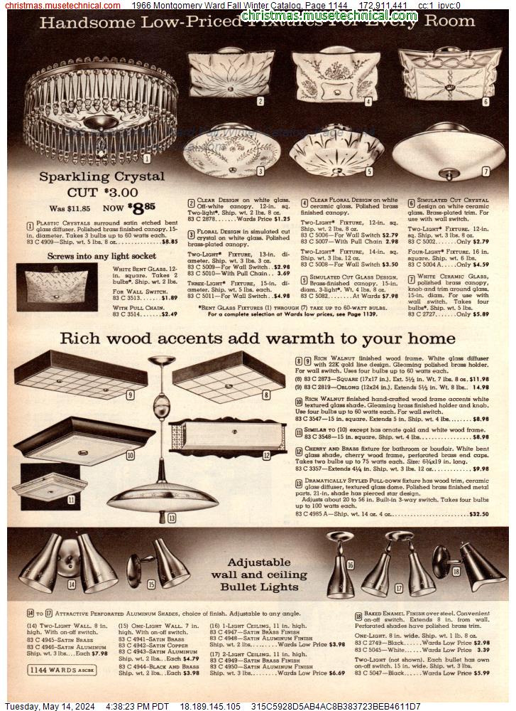 1966 Montgomery Ward Fall Winter Catalog, Page 1144