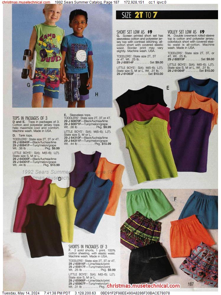1992 Sears Summer Catalog, Page 187