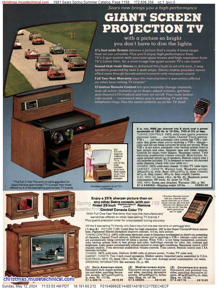 1981 Sears Spring Summer Catalog, Page 1158
