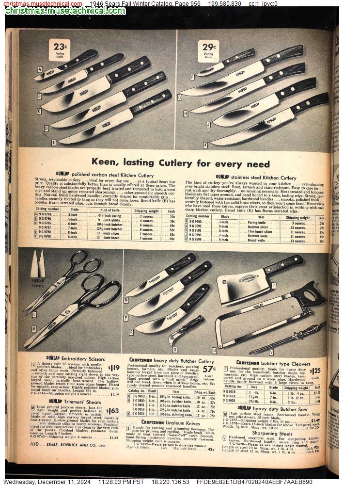 1946 Sears Fall Winter Catalog, Page 956