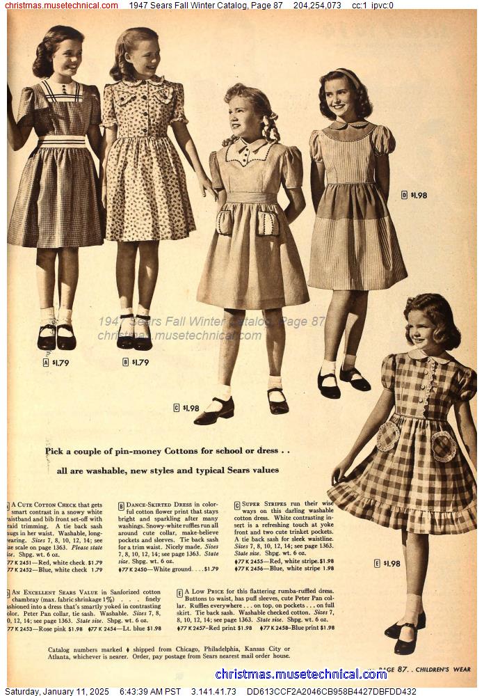 1947 Sears Fall Winter Catalog, Page 87