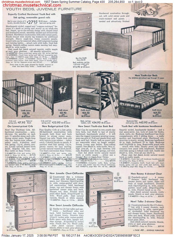 1957 Sears Spring Summer Catalog, Page 400