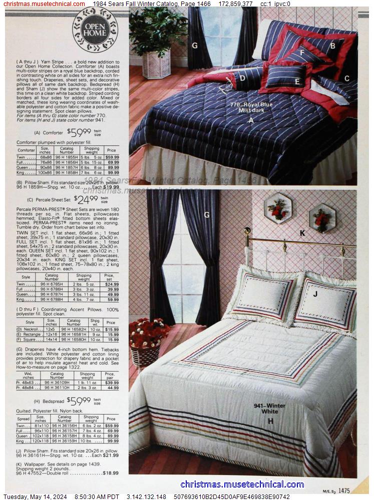 1984 Sears Fall Winter Catalog, Page 1466