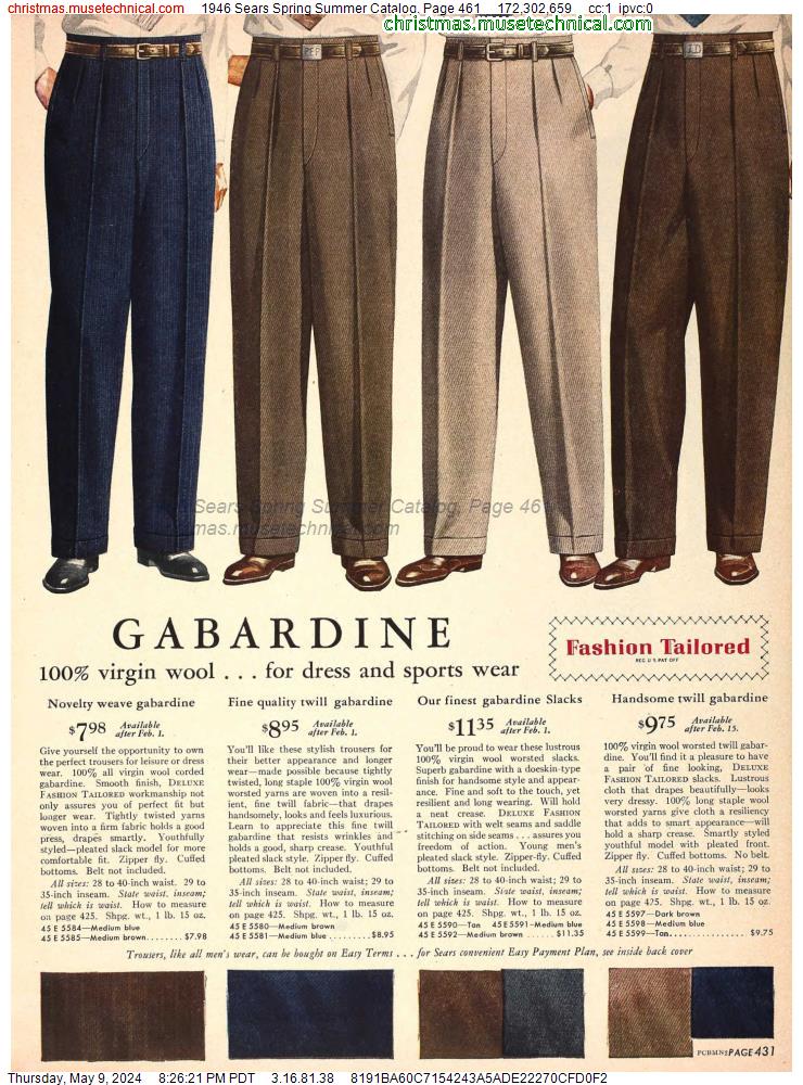1946 Sears Spring Summer Catalog, Page 461