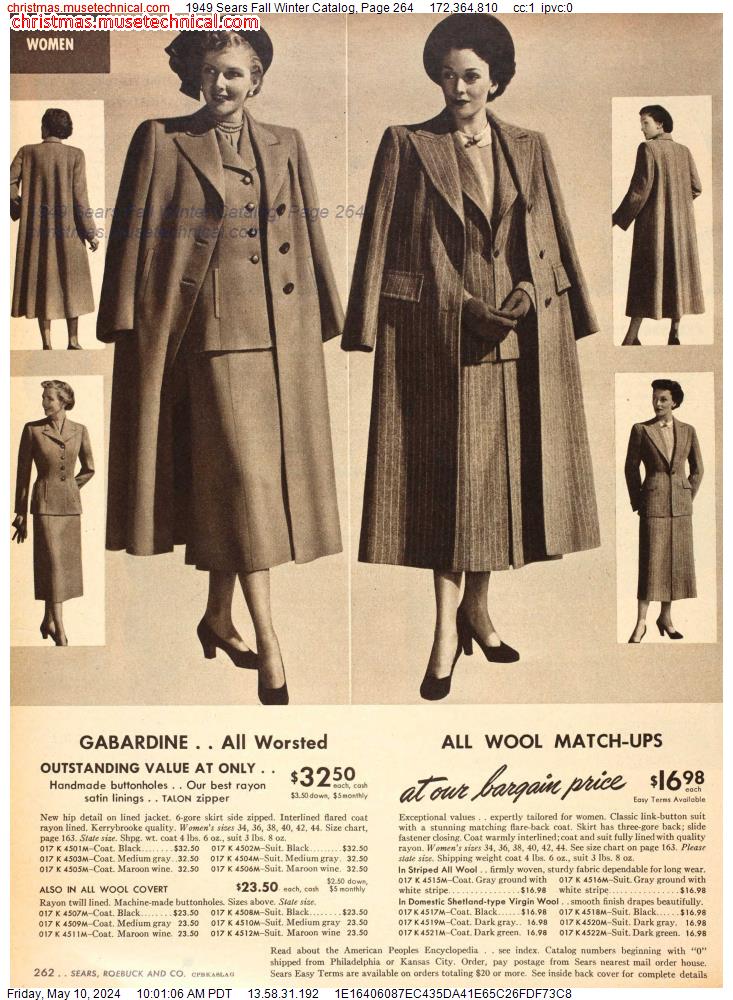 1949 Sears Fall Winter Catalog, Page 264