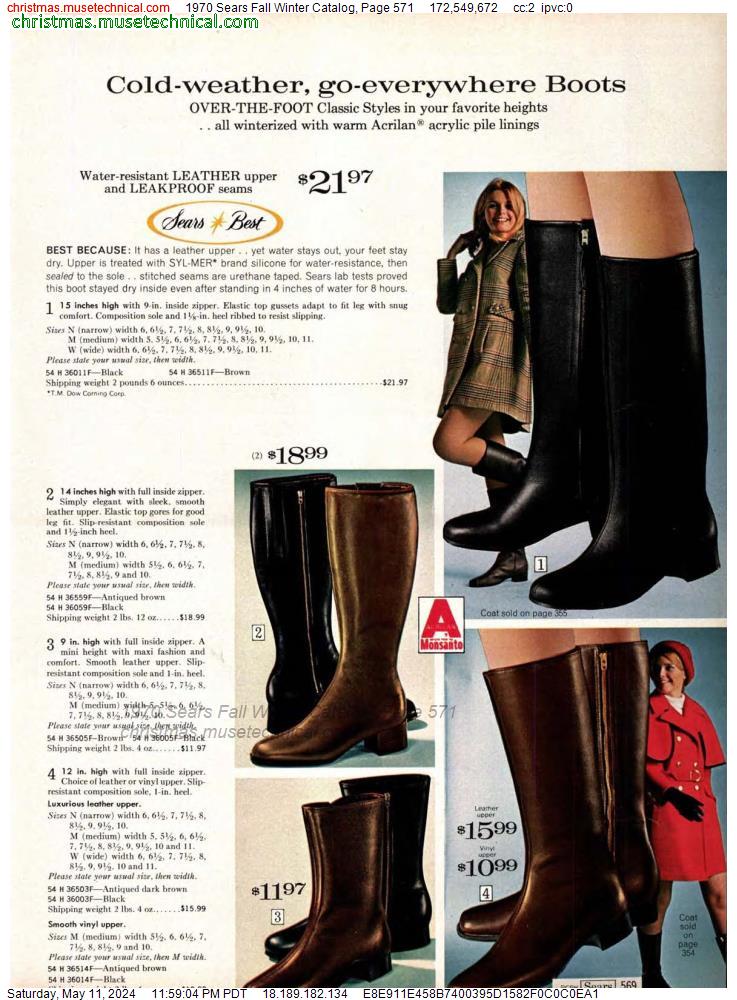 1970 Sears Fall Winter Catalog, Page 571