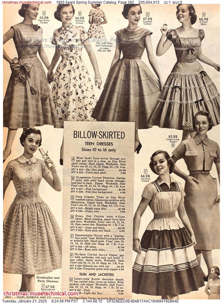 1955 Sears Spring Summer Catalog, Page 382