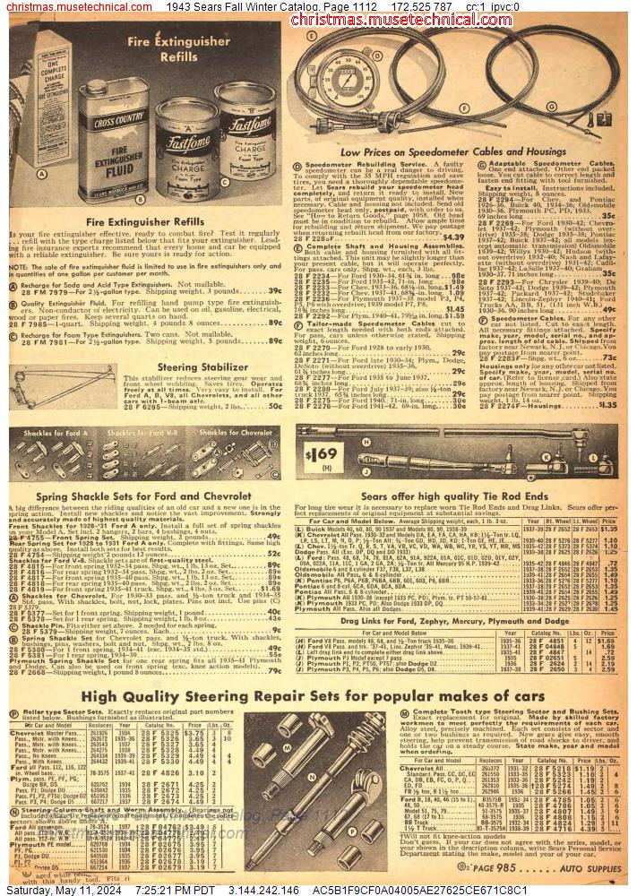 1943 Sears Fall Winter Catalog, Page 1112
