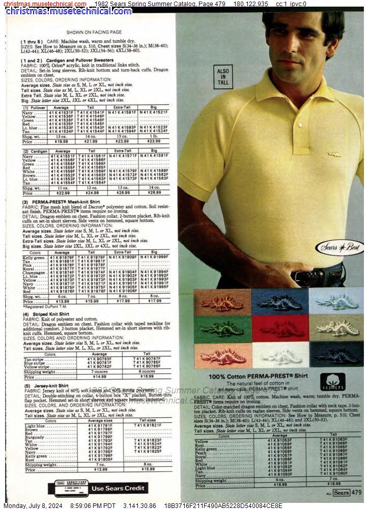1982 Sears Spring Summer Catalog, Page 479