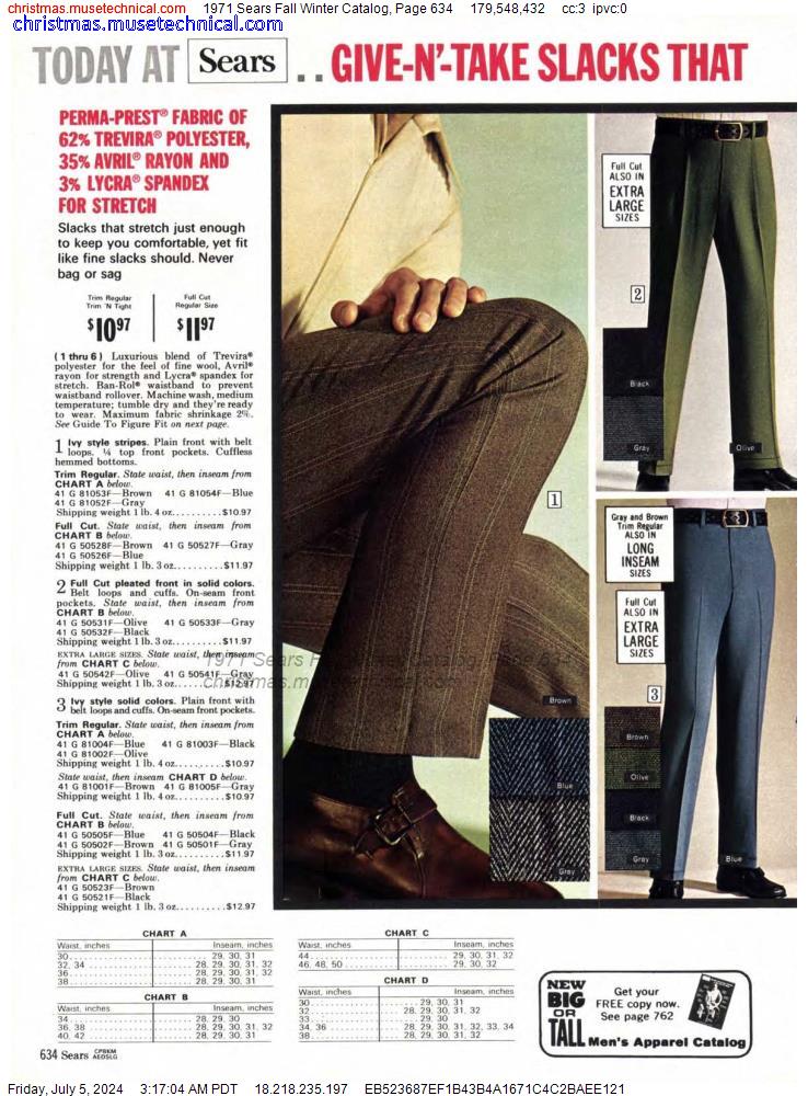 1971 Sears Fall Winter Catalog, Page 634
