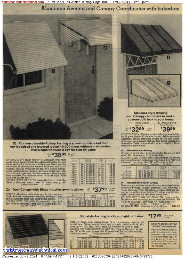 1979 Sears Fall Winter Catalog, Page 1000