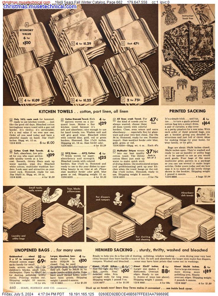 1949 Sears Fall Winter Catalog, Page 662