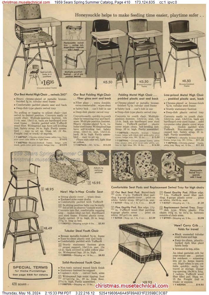 1959 Sears Spring Summer Catalog, Page 410