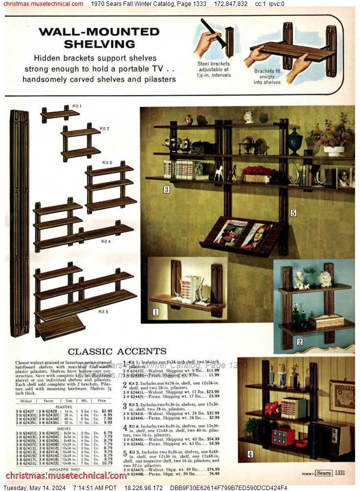 1970 Sears Fall Winter Catalog, Page 1333