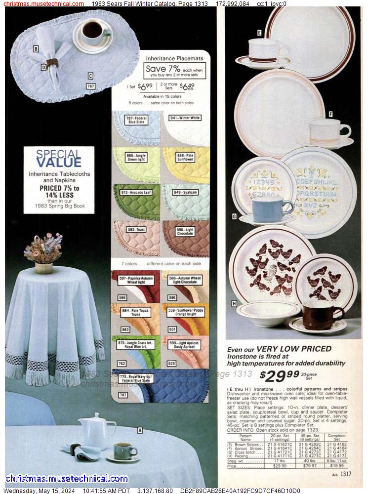 1983 Sears Fall Winter Catalog, Page 1313