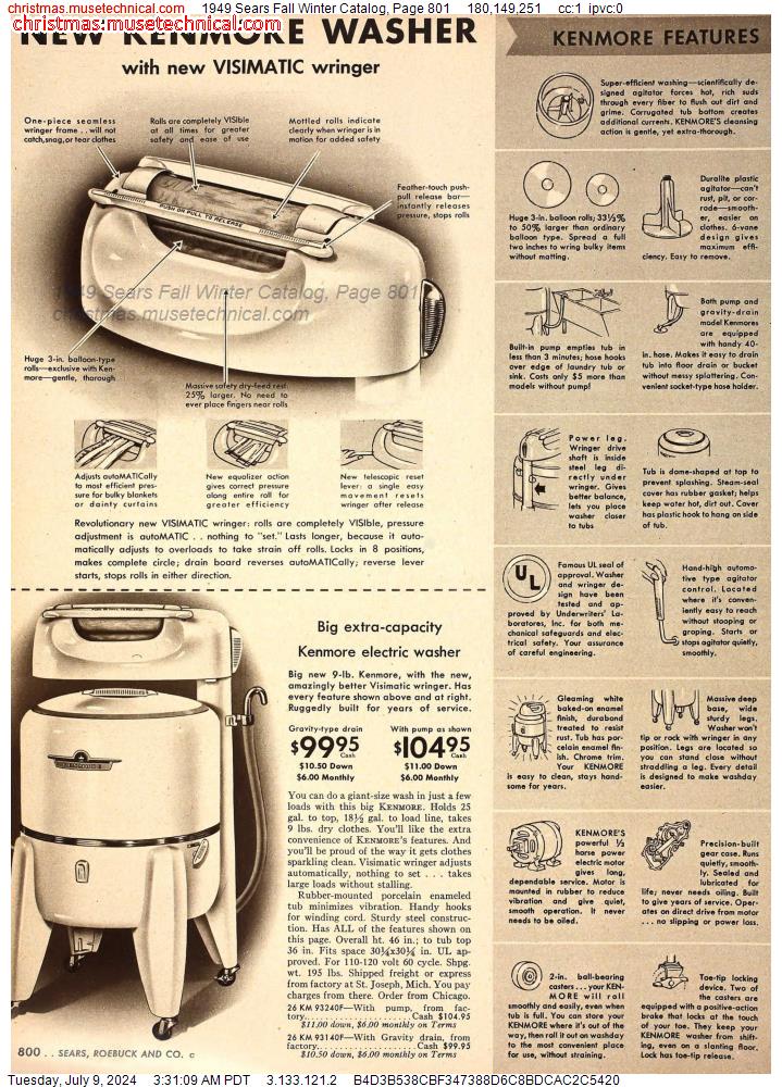 1949 Sears Fall Winter Catalog, Page 801