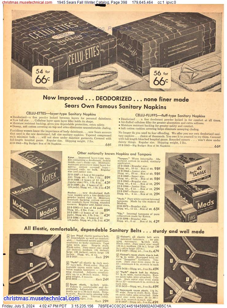 1945 Sears Fall Winter Catalog, Page 398