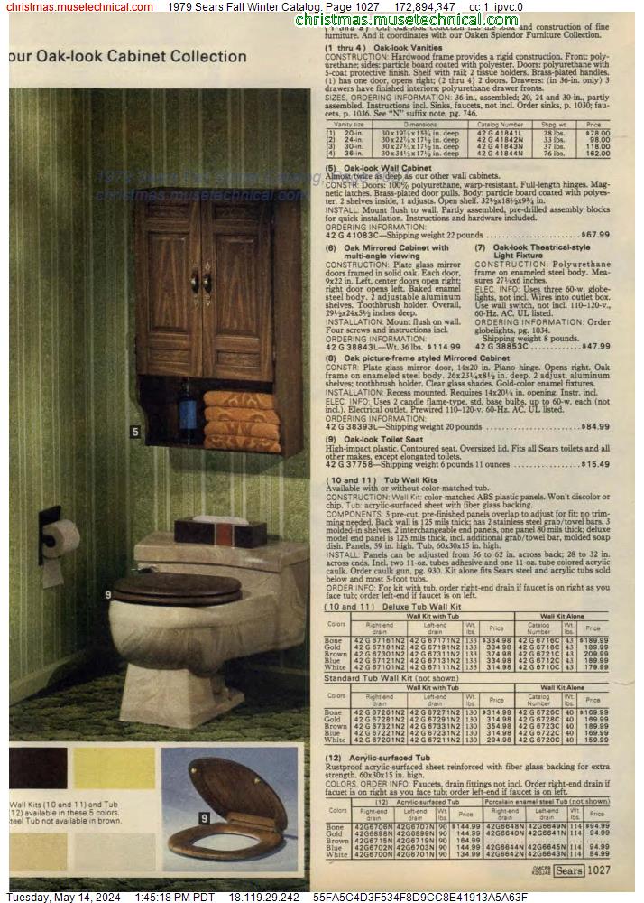 1979 Sears Fall Winter Catalog, Page 1027