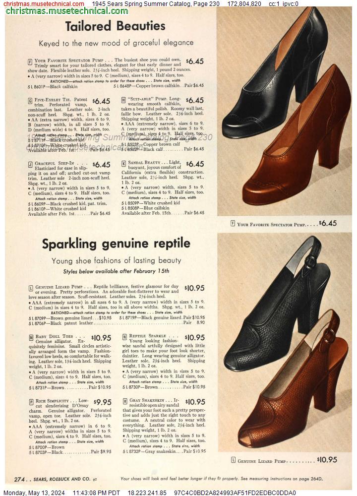1945 Sears Spring Summer Catalog, Page 230
