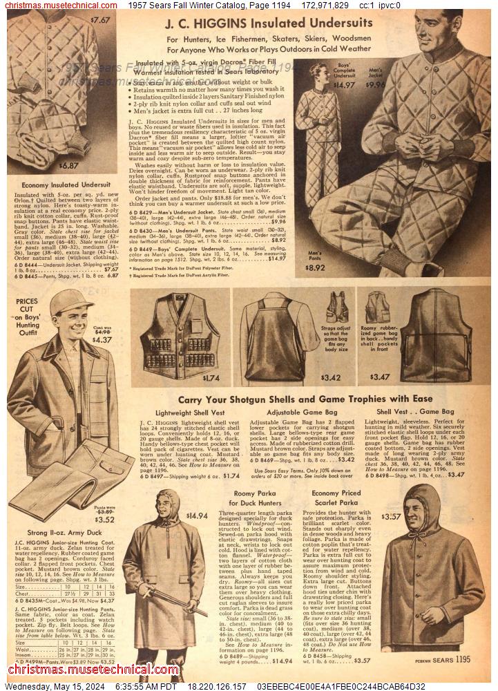 1957 Sears Fall Winter Catalog, Page 1194