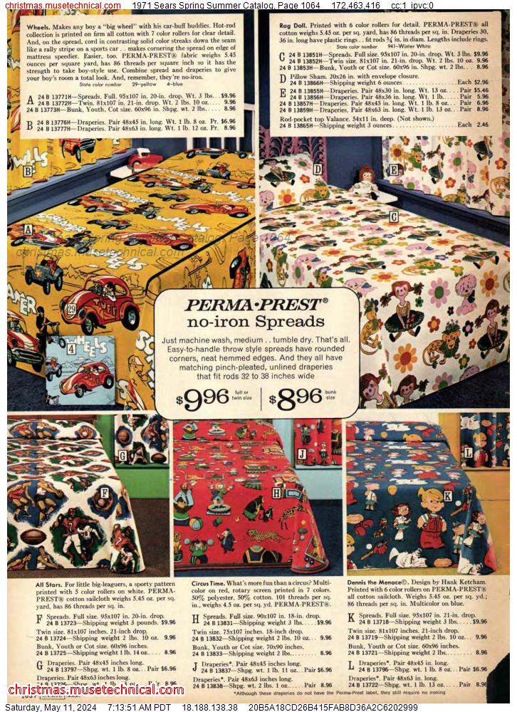 1971 Sears Spring Summer Catalog, Page 1064