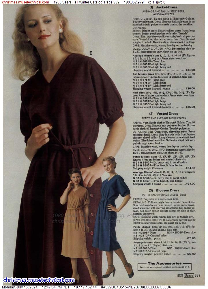 1980 Sears Fall Winter Catalog, Page 339