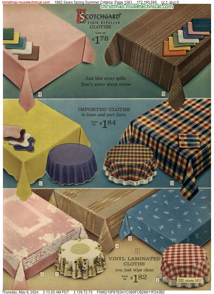1962 Sears Spring Summer Catalog, Page 1381