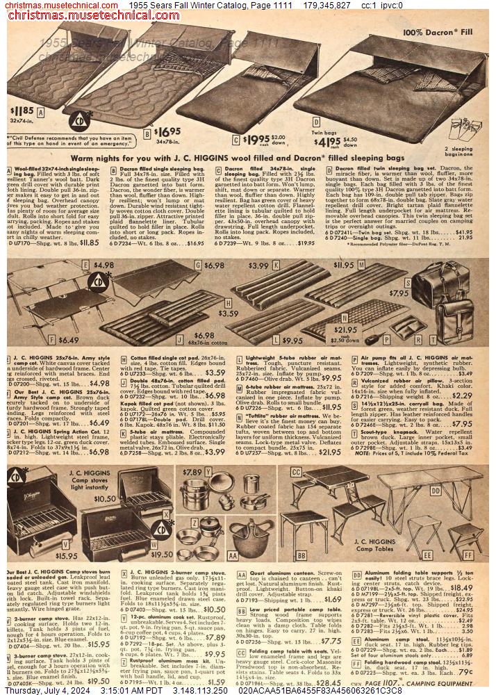 1955 Sears Fall Winter Catalog, Page 1111