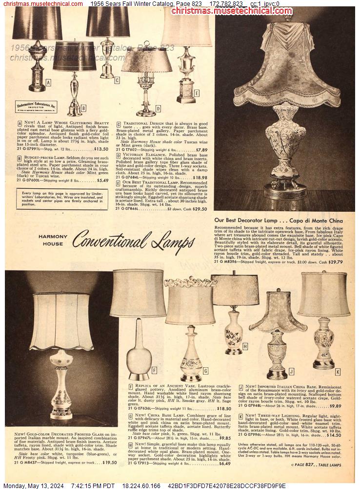 1956 Sears Fall Winter Catalog, Page 823