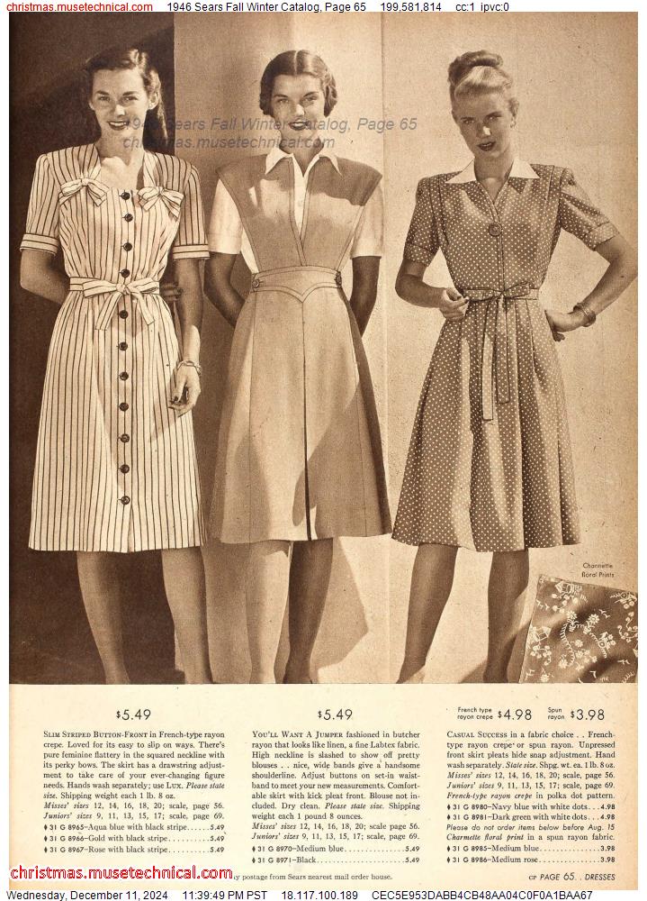 1946 Sears Fall Winter Catalog, Page 65