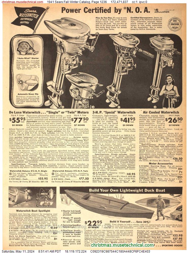 1941 Sears Fall Winter Catalog, Page 1236