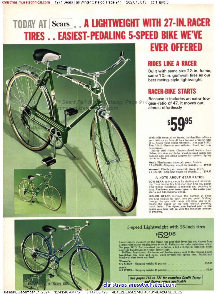 1971 Sears Fall Winter Catalog, Page 914