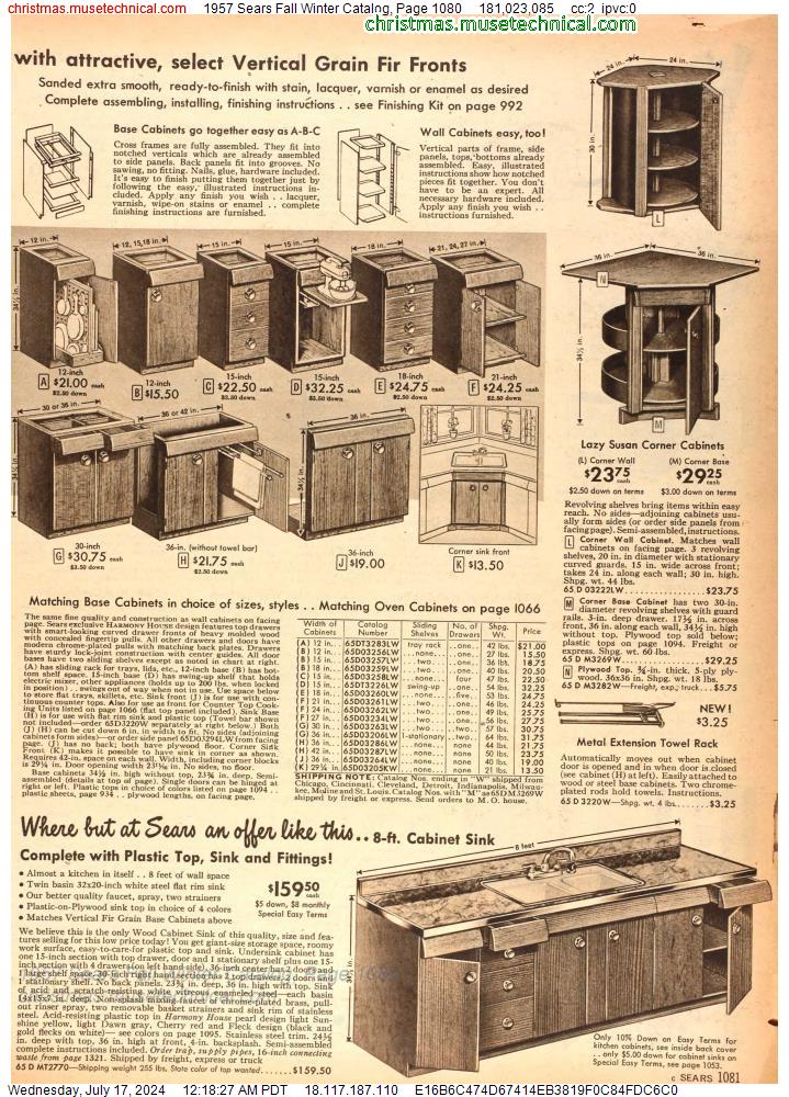 1957 Sears Fall Winter Catalog, Page 1080