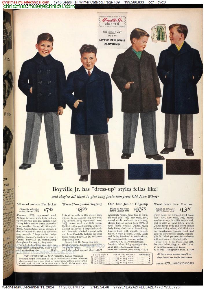 1946 Sears Fall Winter Catalog, Page 409