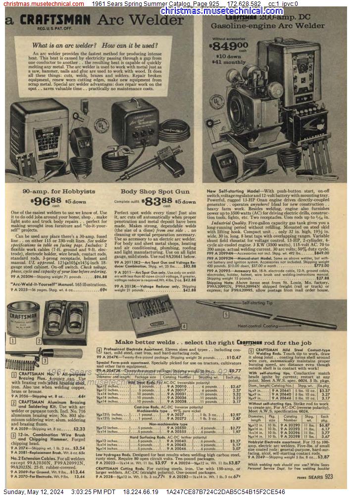 1961 Sears Spring Summer Catalog, Page 925