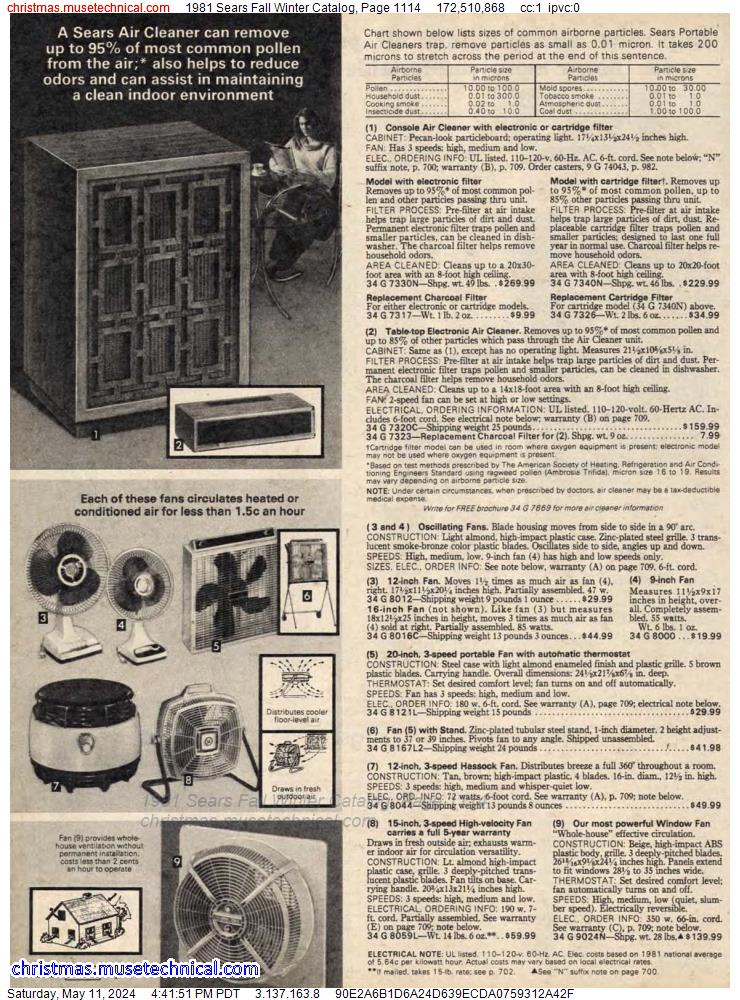 1981 Sears Fall Winter Catalog, Page 1114