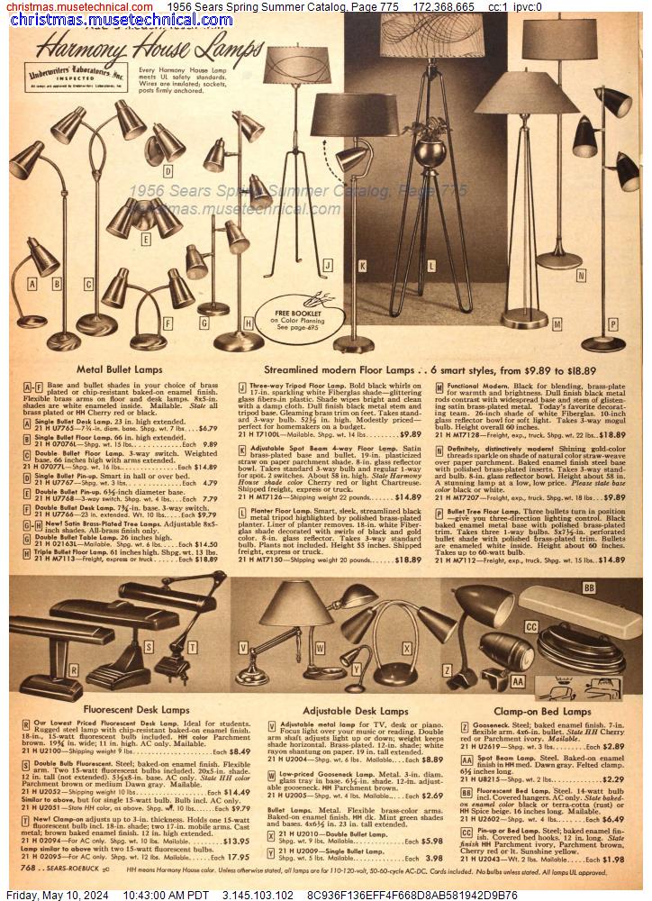 1956 Sears Spring Summer Catalog, Page 775