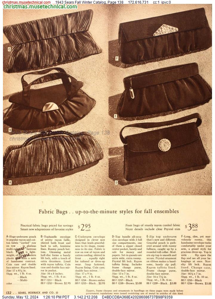 1943 Sears Fall Winter Catalog, Page 138