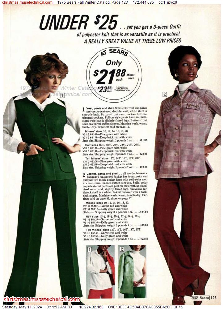 1975 Sears Fall Winter Catalog, Page 123