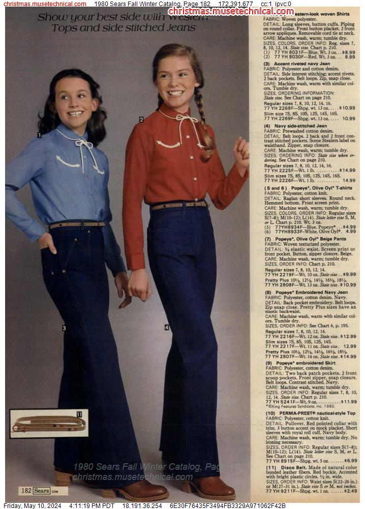 1980 Sears Fall Winter Catalog, Page 182
