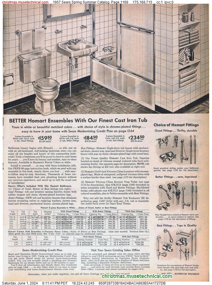 1957 Sears Spring Summer Catalog, Page 1169