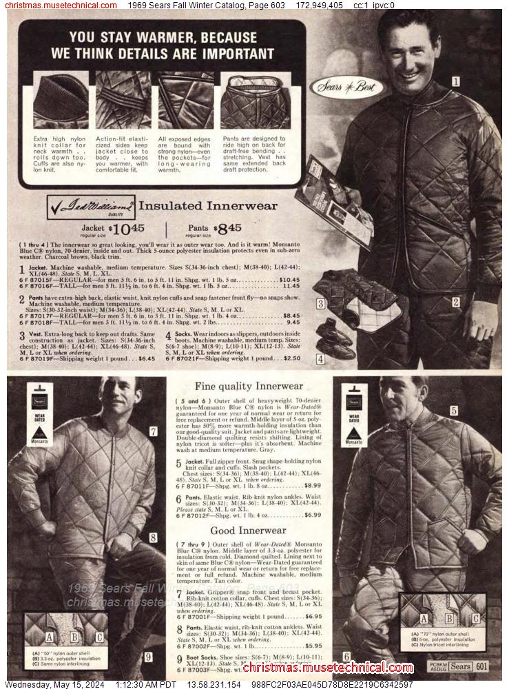 1969 Sears Fall Winter Catalog, Page 603
