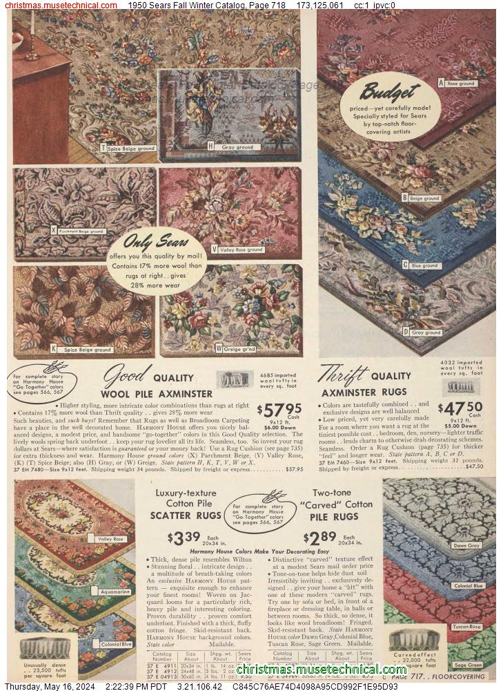1950 Sears Fall Winter Catalog, Page 718