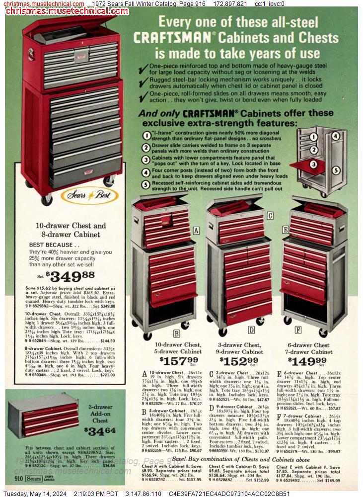 1972 Sears Fall Winter Catalog, Page 916