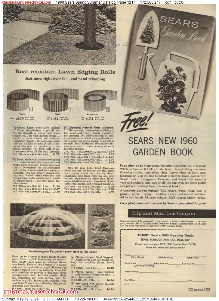 1960 Sears Spring Summer Catalog, Page 1217
